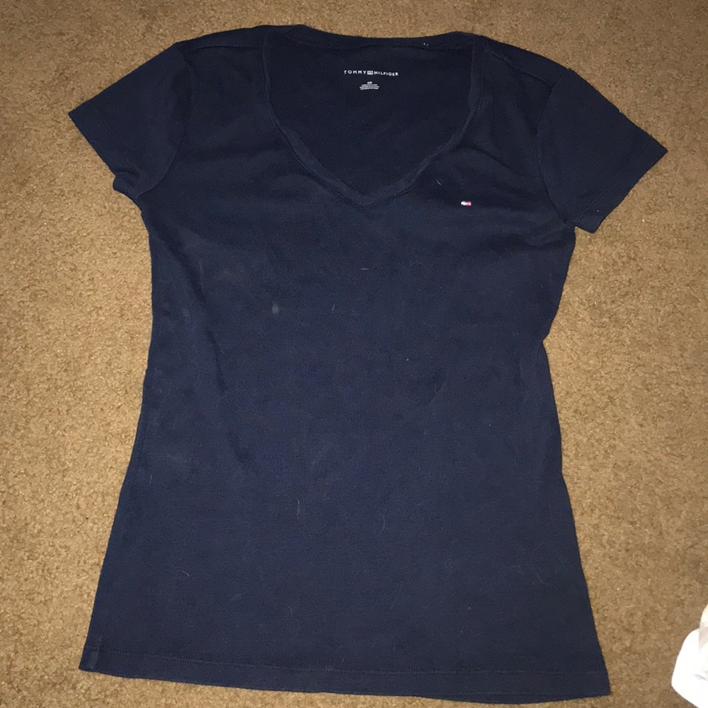 Navy Blue Tommy Hilfiger Short Sleeve Shirt